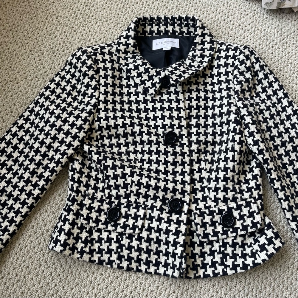 Liz Claiborne suits vintage houndstooth jacket blazer‎ M